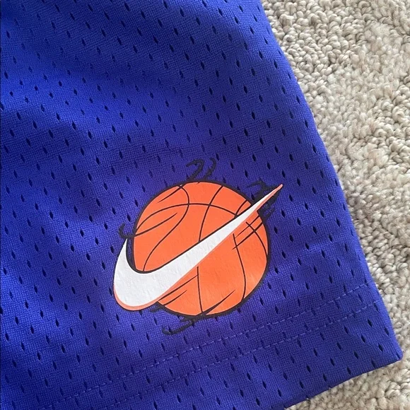 Nike White Tune Squad Tee with Royal Purple Mesh Shorts - Picture 7 of 9